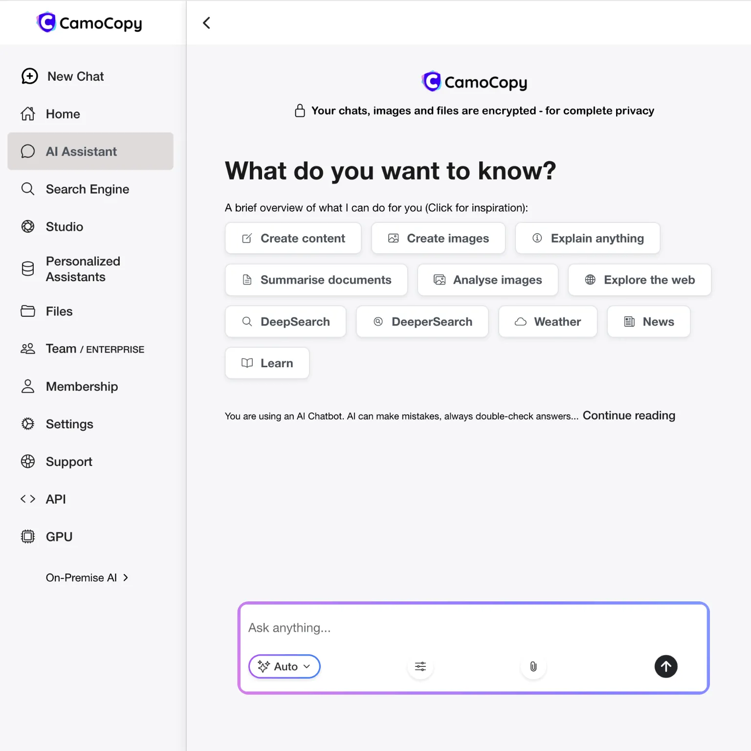 CamoCopy Enterprise Dashboard Interface