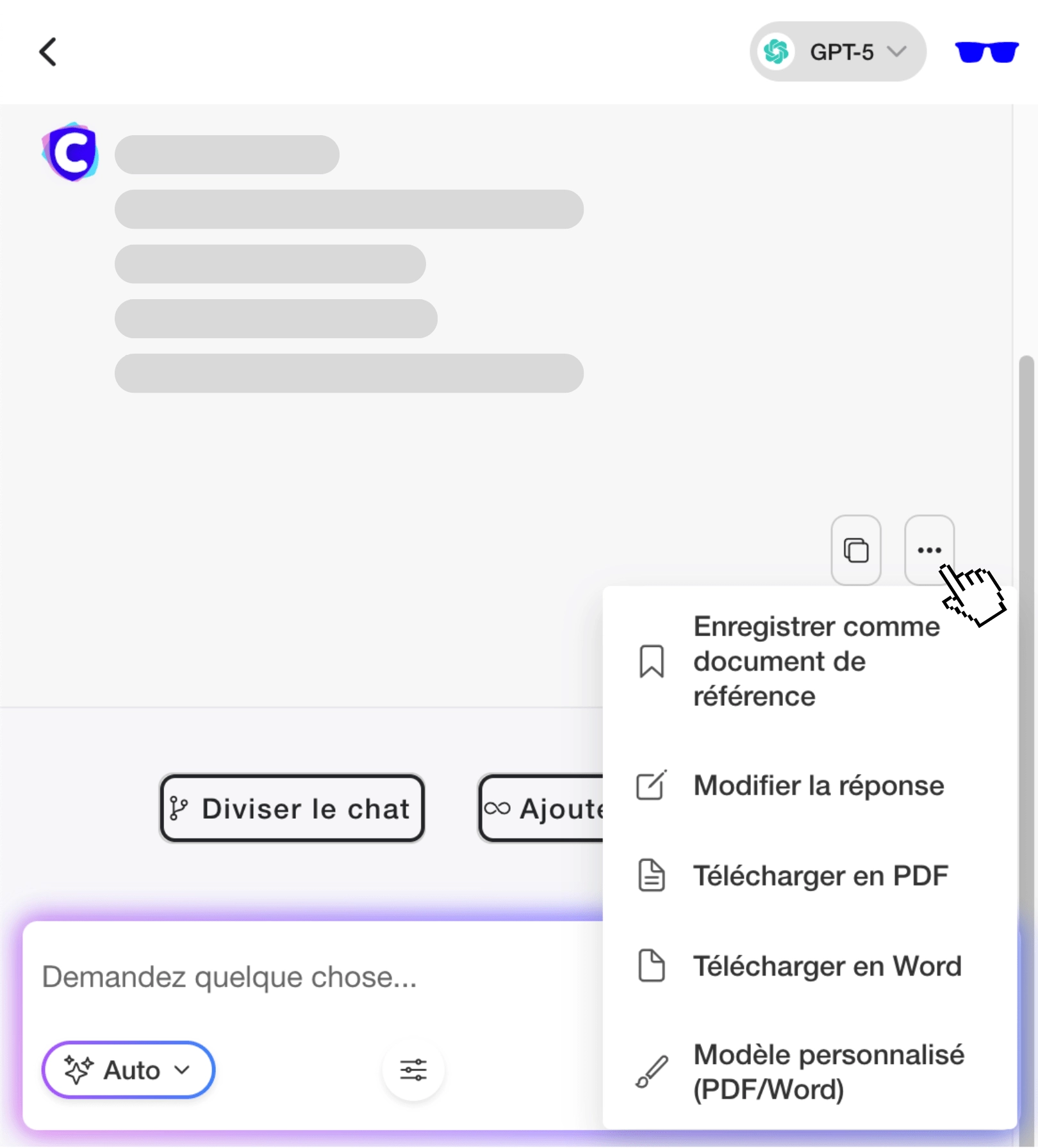 Édition de réponse et export PDF