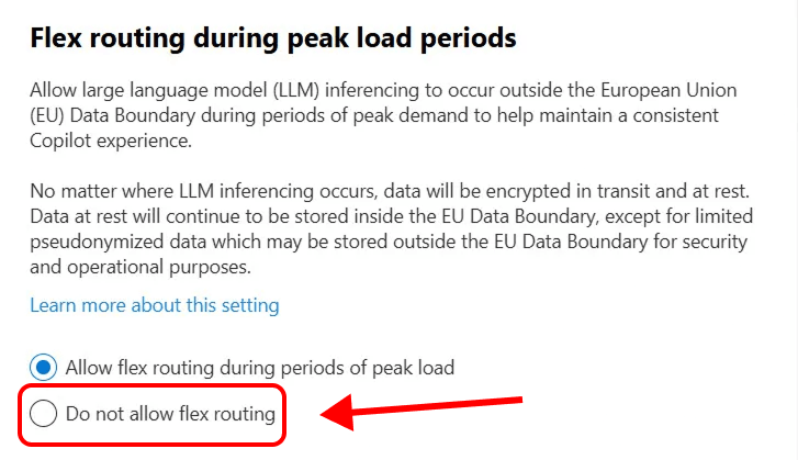 Turn off Flex Routing